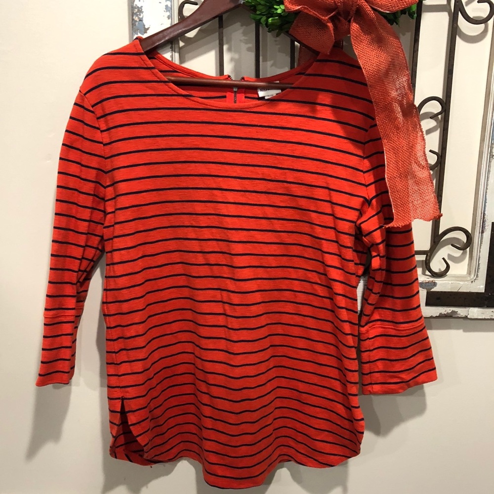 Merona Zipper & Side Split Tunic Top Sz L